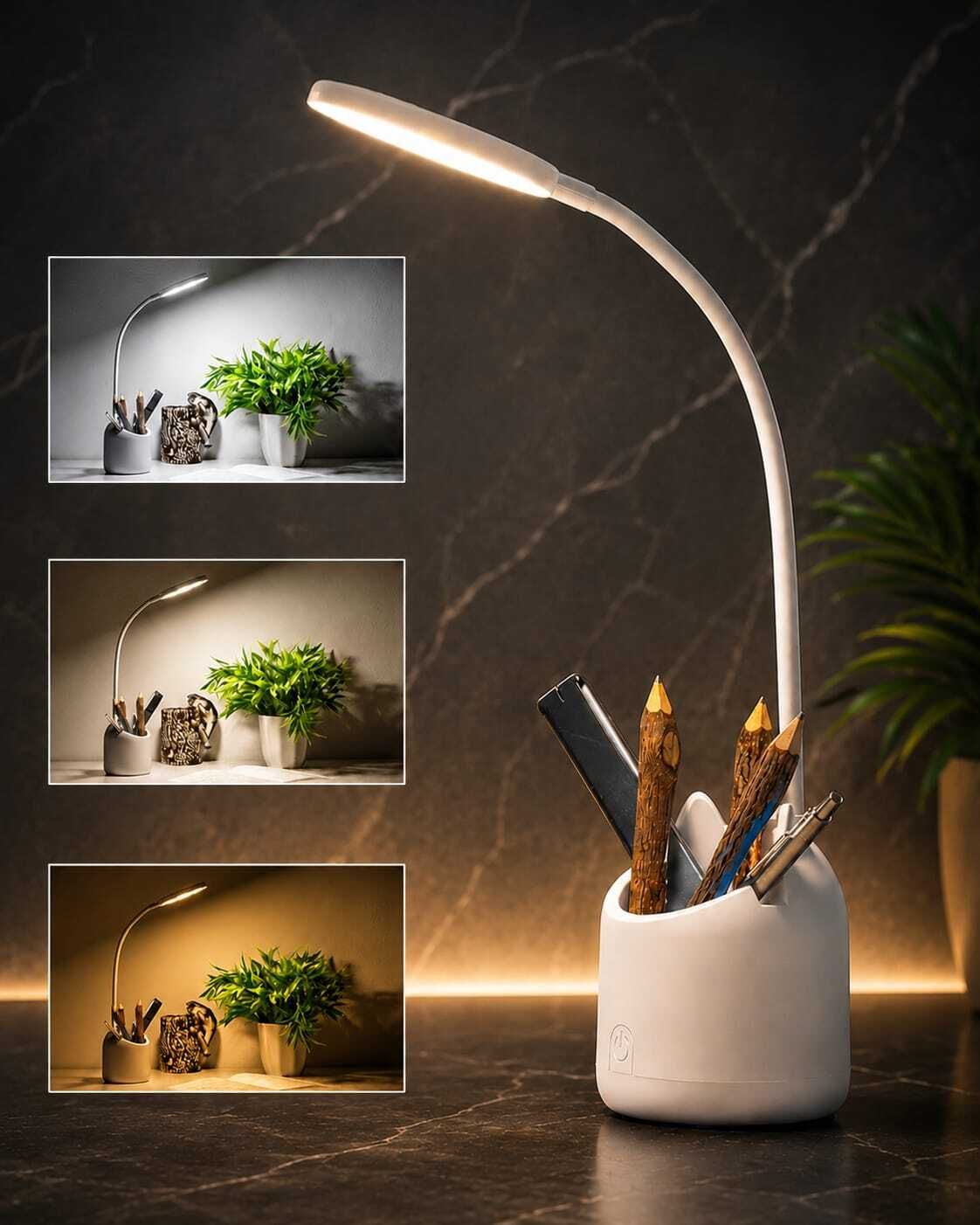 avglassstore 3 Colour Mode Rechargeable, Flexible Gooseneck LED Study/Desk Study Lamp-picture-18