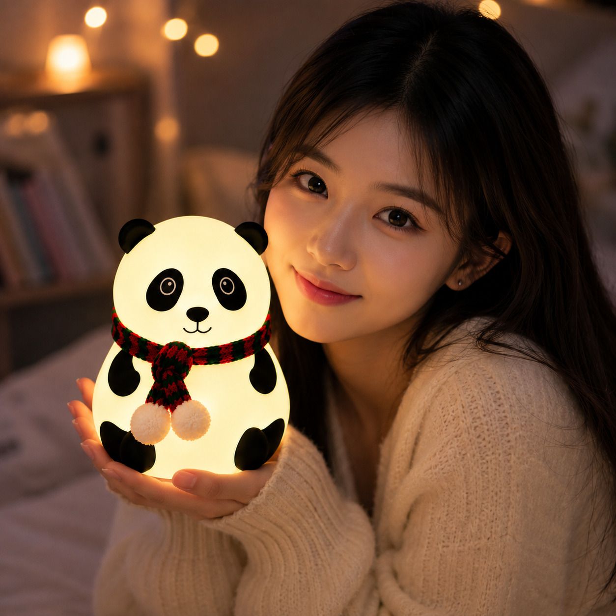 Panda Night Light Cute LED Bedside Lamp for Kids Nursery Bedroom Home Decor Gift Table Lamp-image-44