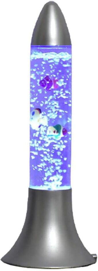 16 inch Aqua Bubble Artificial Aquarium Fish Rocket Lamp Shape Color Changing Table Lamp-image-6