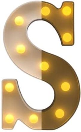 8.5" Golden LED Letter & Number Light, Warm White, Battery Powered Night Lamp-image-49