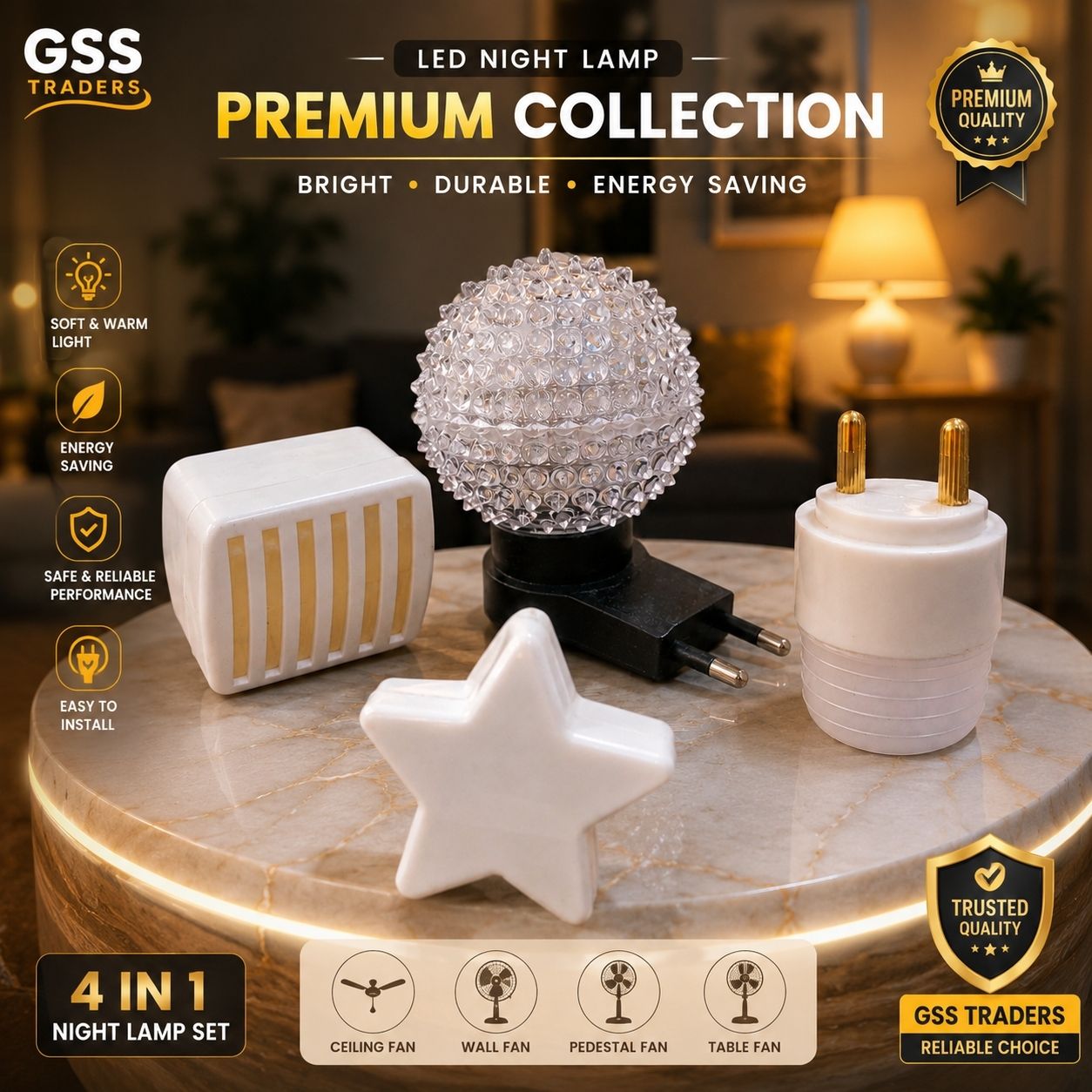 asonn LED Night Lamp Set of 4 | Bright, Safe & Energy Efficient Home Lighting Night Lamp-picture-15