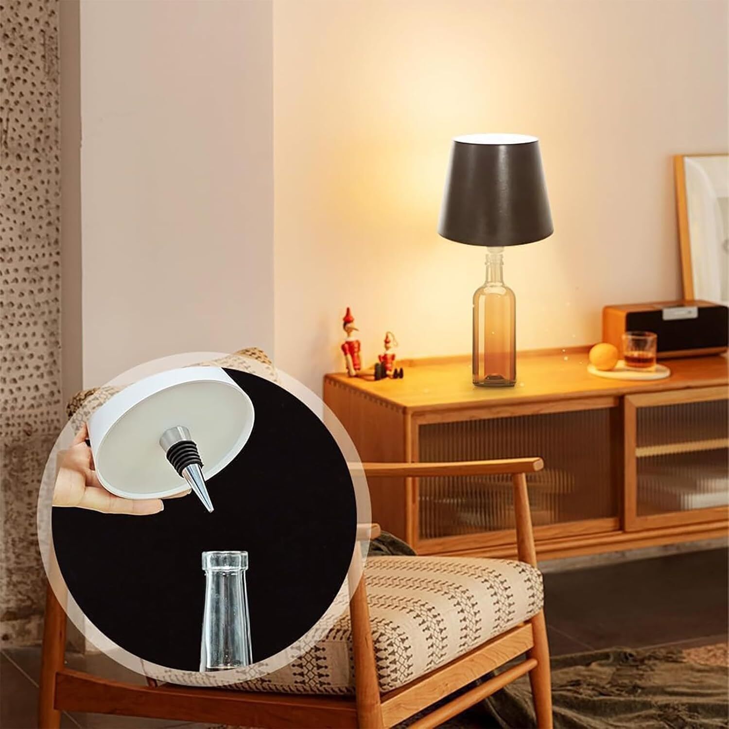 ramokdu LED Wireless Bottle Lamp 3 Color Light Dimming Light Table Lamp-picture-18