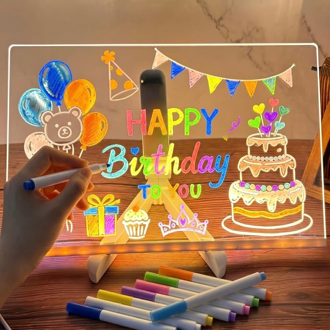 LED Acrylic Writing Board with Light 30x20 cm Table Lamp-image-30