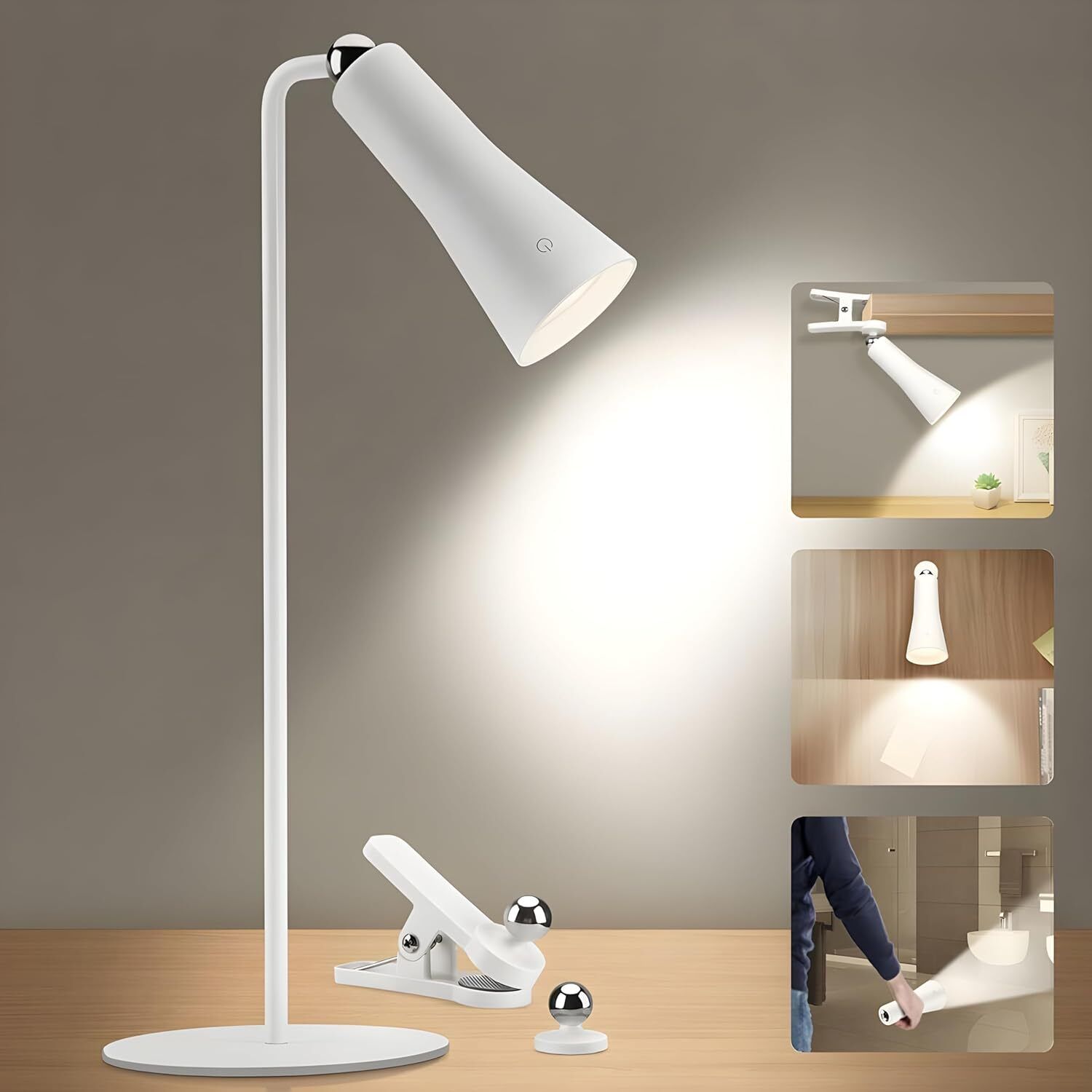 henve Desk Lamp Multiple Attachments 4 in 1 with Stand and Usb Charging Touch Sensor Study Lamp-picture-17