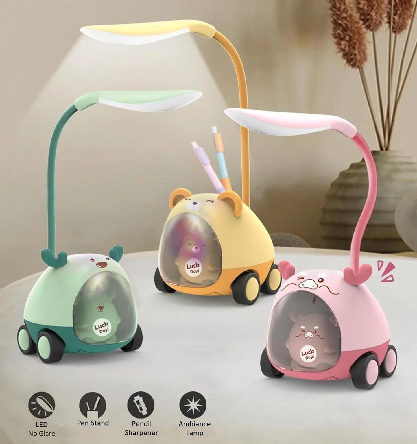 minibazzar Portable LED Table Light with Pen Holder and Pencil Sharpner Study Lamp-picture-38