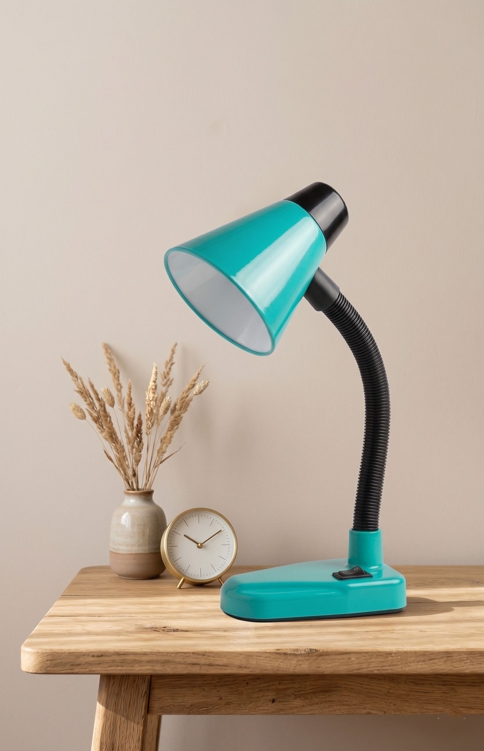 Flexible PVC Table Lamp for Study Office, Home, Adjustable Neck, Green, No Bulb Study Lamp-image-5
