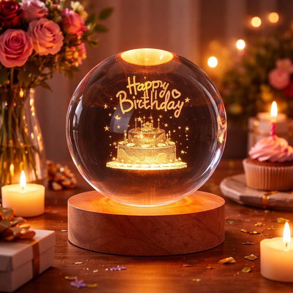 vhr enterprise HAPPY BIRTHDAY NIGHT CRYSTAL BALL LAMP Night Lamp-picture-20