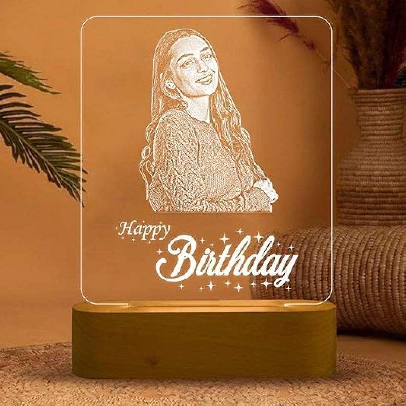 gr gift shop Personalized Happy Birthday Photo & Name Led Night Lamp For Gift Friend & Family Table Lamp-picture-13