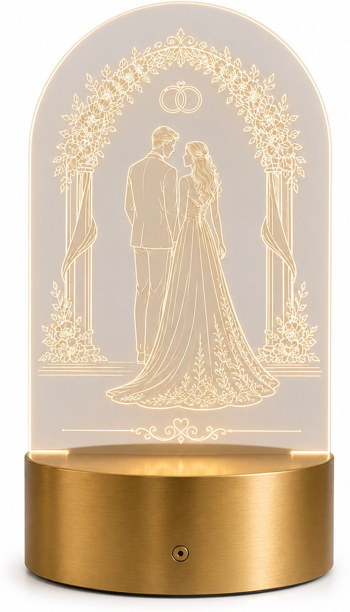 Family Keepsake Acrylic LED Table Lamp - Design 1 Table Lamp-image-0