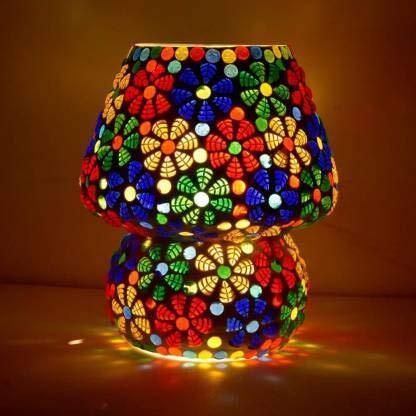 Mosaic Mushroom Shape Bedside Turkish Table Lamp-image-2