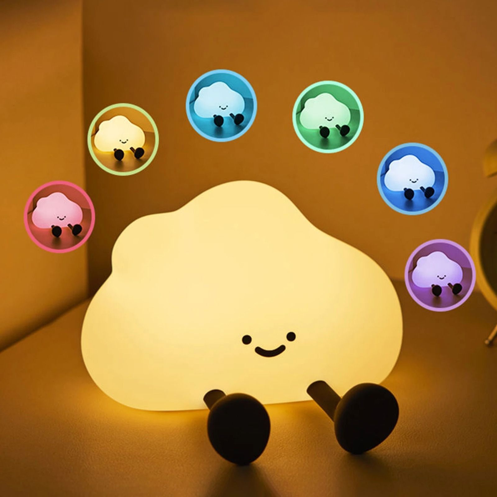 Cute Cloud Shape LED Night Light Soft Silicone Mini Lamp for Kids Baby Girls Night Lamp-image-42