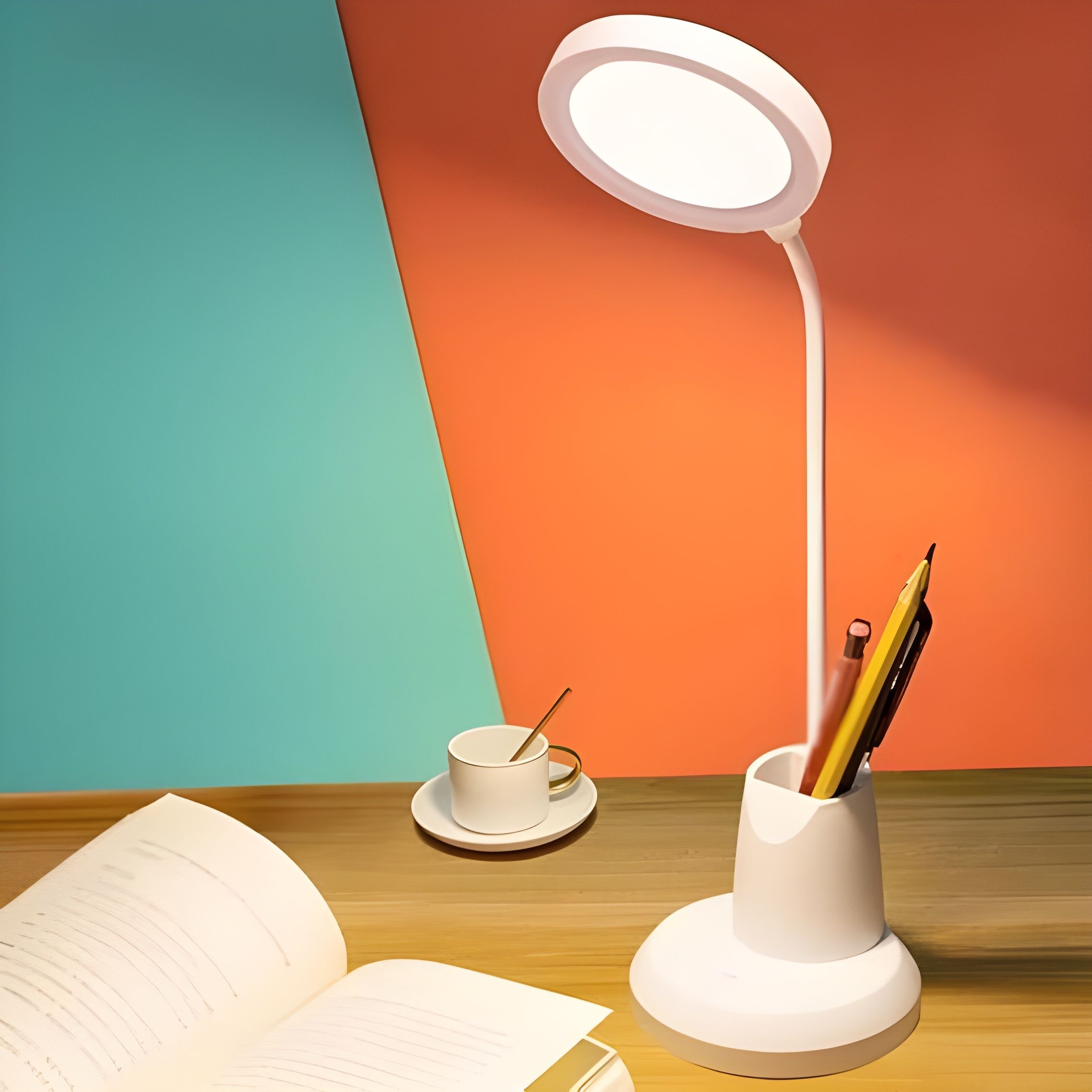 3 Color Mode LED Study/Table/Desk Lamp with Pen Holder Study Lamp-image-38