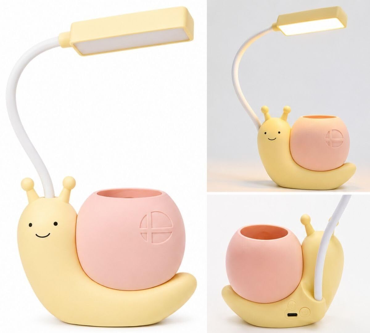 Snail Desk Lamp with Pen Holder Eye Caring Study Lamp for kids, Bedroom&Office Study Lamp-image-17