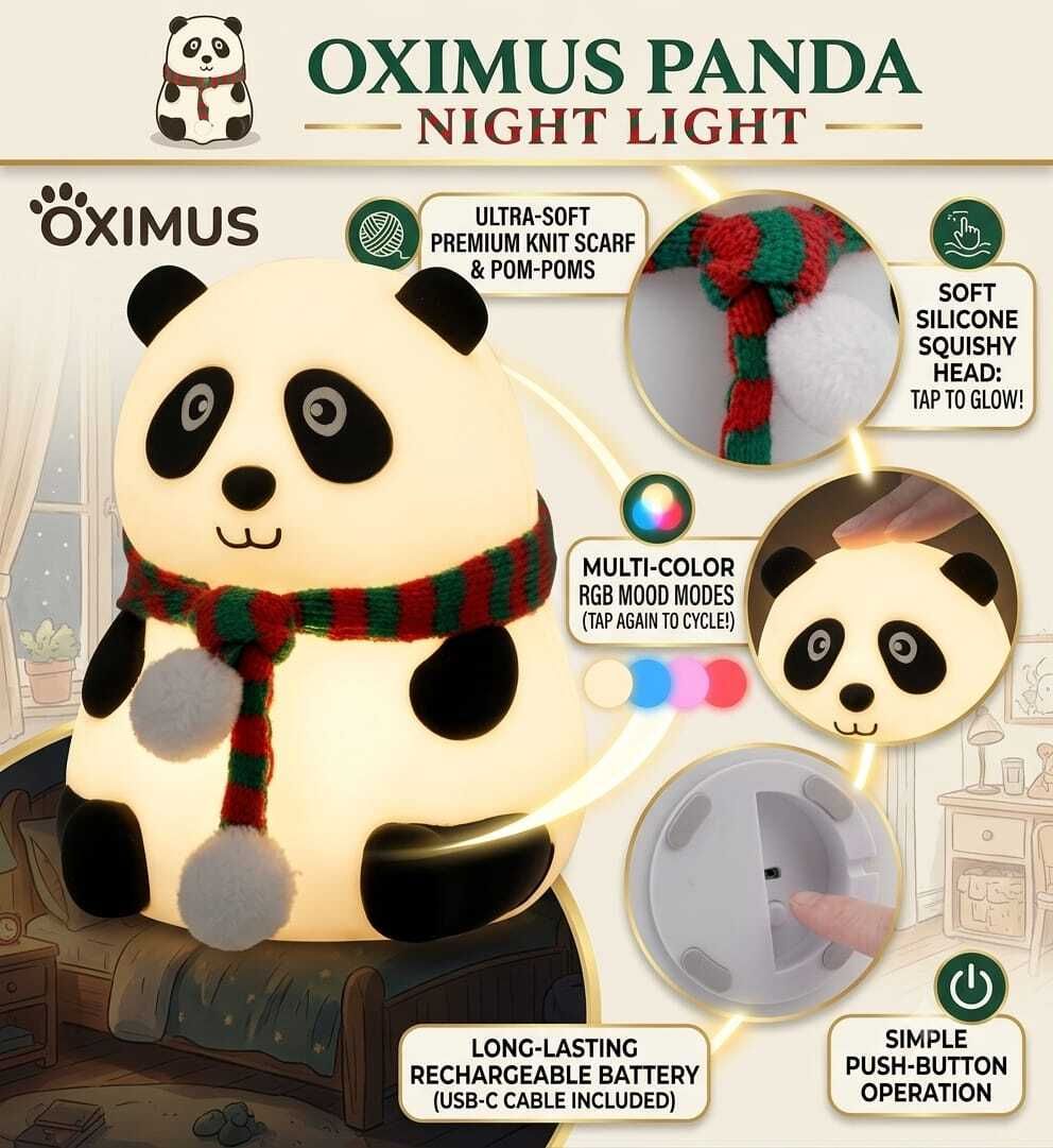 Cute Panda LED Night Lamp with 7 Brightness Levels for Kids SEO-friendly Night Lamp-image-20