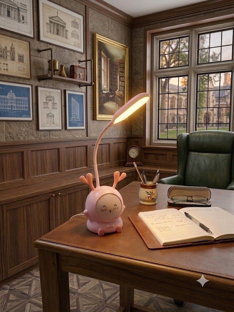 Pink Desk Lamp for Bedroom, Dorm and Office Table Lamp-image-2