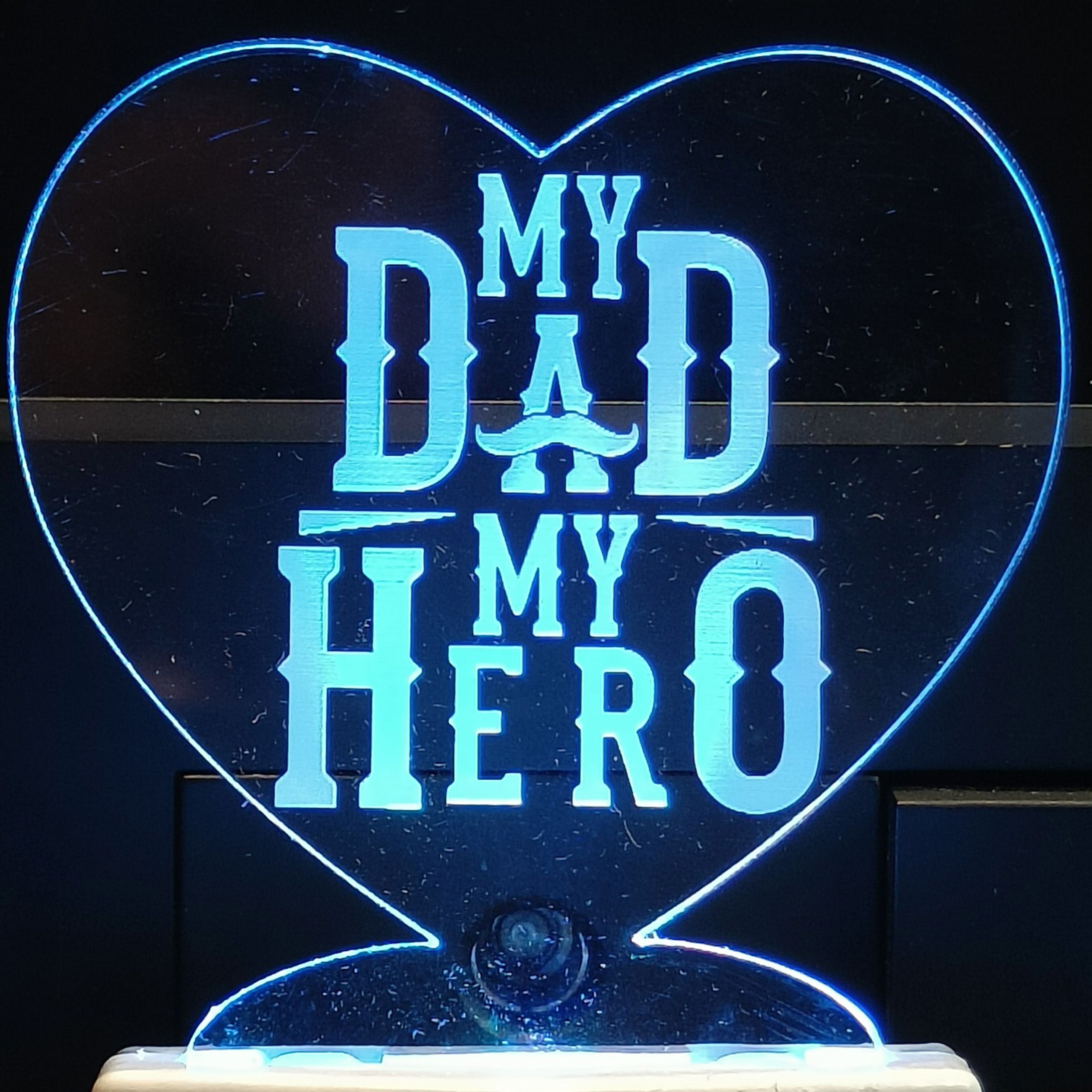 MY DAD MY HERO Acrylic 3D Illusion RGB 7 Colour Changing LED Plug n Play Night Lamp-image-46