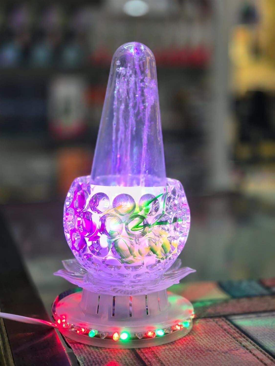 LED Crystal Water Fountain Lamp with RGB Color Changing Lights Night Lamp-image-13