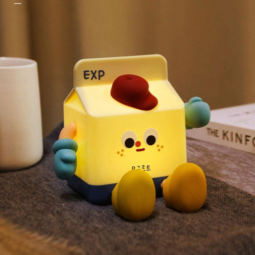 Silicone Milk Box Kids Night Light USB Rechargeable Dimmable Bedside Lamp LED Lantern-image-48
