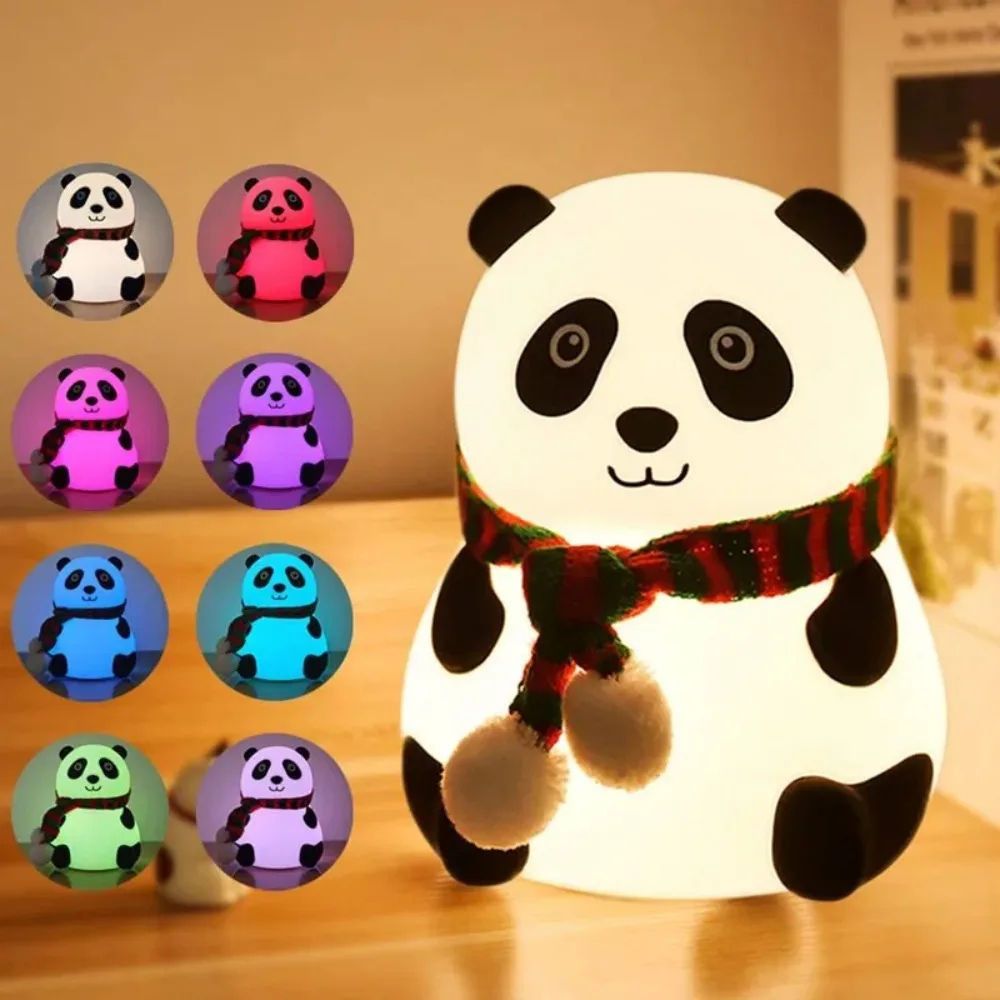 Cute Panda Silicone USB Rechargeable Night Lamp, Touch Control, Gift Light, Night Lamp-image-27