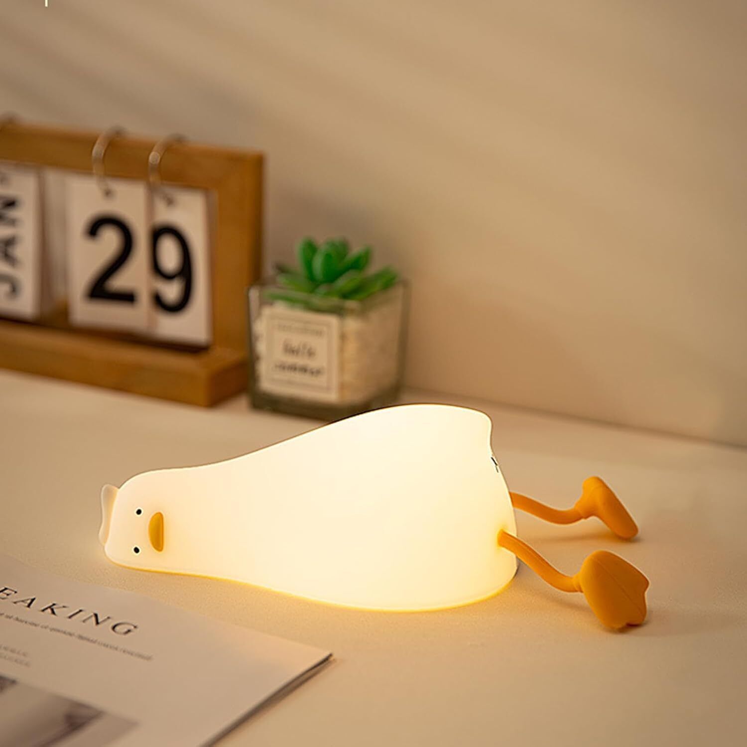 Sleeping Duck Silicone Night Lamp | Rechargeable Soft LED Table Light Night Lamp-image-31