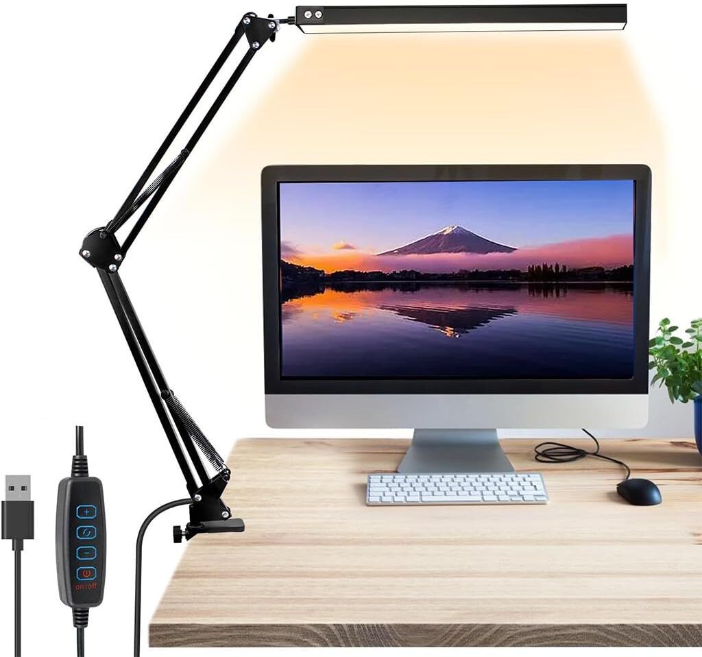 elephantboat LED Desk Lamp USB Plug Flexible Arm 3 Color Dimmable Light for Study Crafting Study Lamp-picture-28