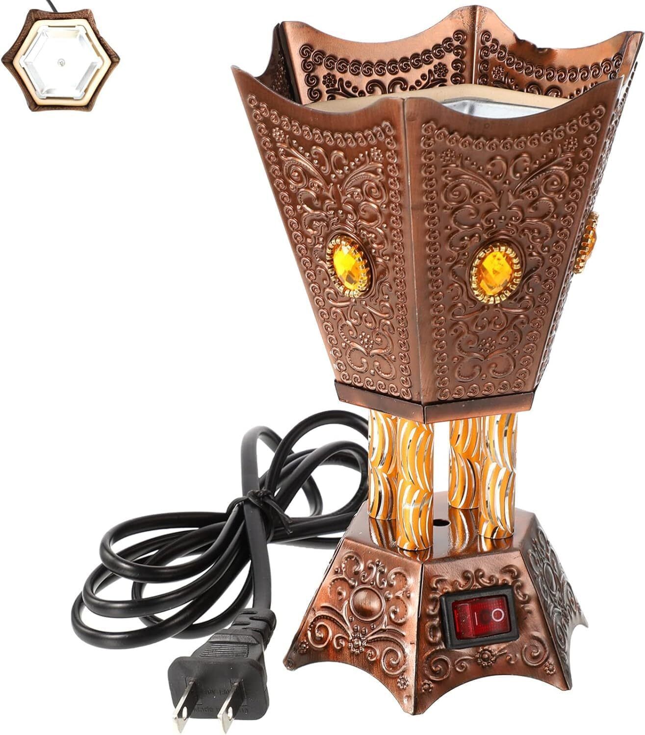 drumstone Electric Bakhoor Burner Decorative Incense Burner with Switch for Home Use Table Lamp-picture-28