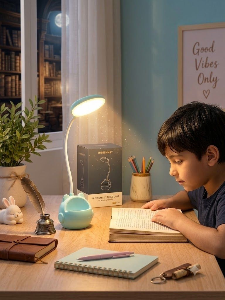 imnishnay Eye-Caring LED Study Lamp with Adorable Cat Design for Children Table Lamp-picture-32