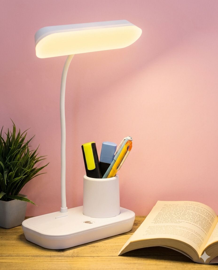 auralis Powerful Rechargeable lamp with Pen Holder 3 Dimmable Lights With Rotating Neck Study Lamp-picture-39