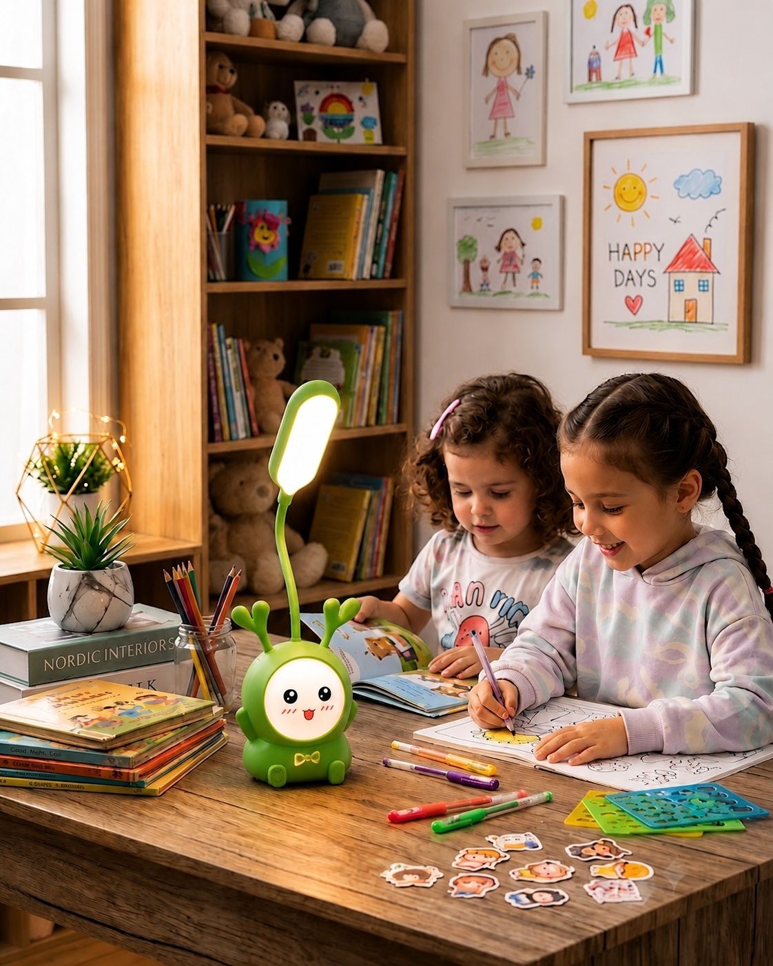 imnishnay Cute Alien LED Desk Lamp with Flexible Gooseneck Table Lamp-picture-26
