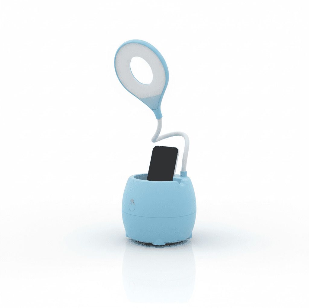 elneor Rechargeable LED Study Lamp with Phone & Pen Holder | 360° Flexible Neck Study Lamp-picture-28