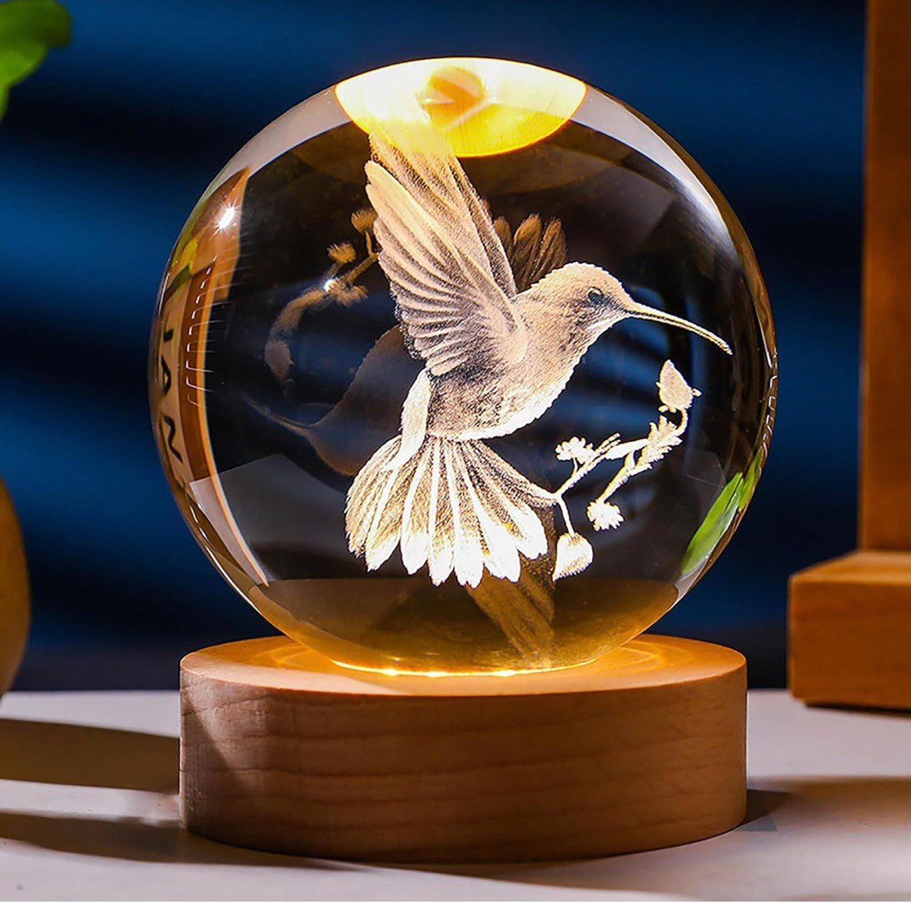 3D Bird Night Table Study Lamp With Wooden Base & USB Party Decoration Lamp Night Lamp-image-21