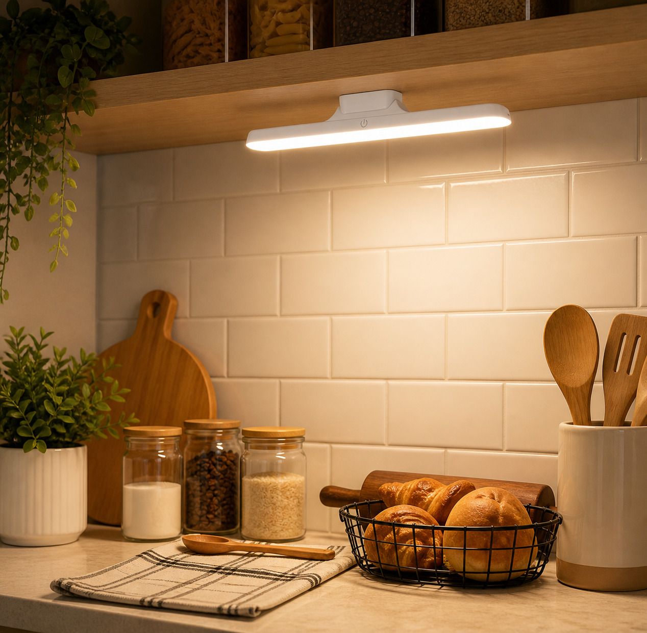 Rechargeable Magnetic LED Touch Control |On Lamp for Cabinet, Desk & Kitchen Study Lamp-image-29