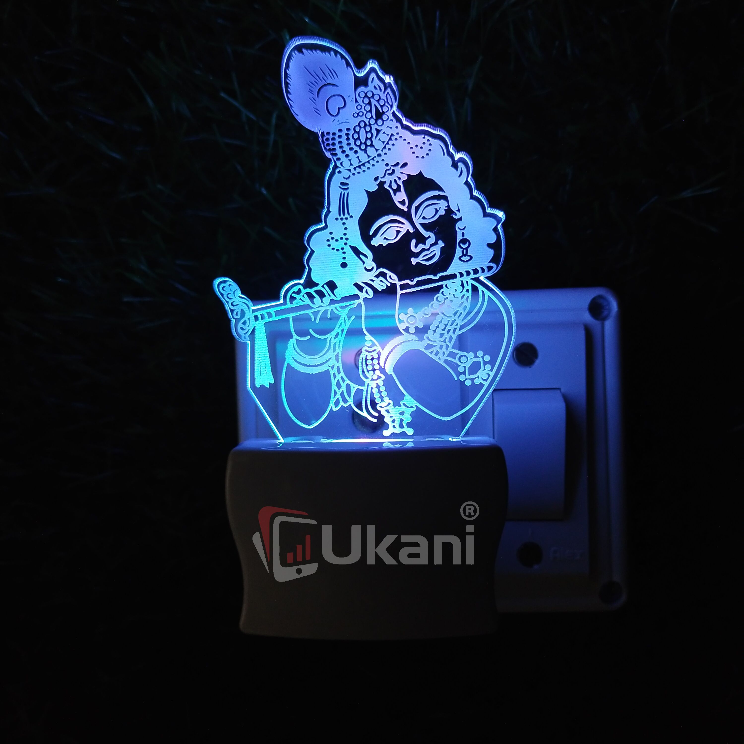 ukani KRISHNA FLUTE Acrylic 3D Illusion RGB 7 Colour Changing LED Plug and Play Night Lamp-picture-13
