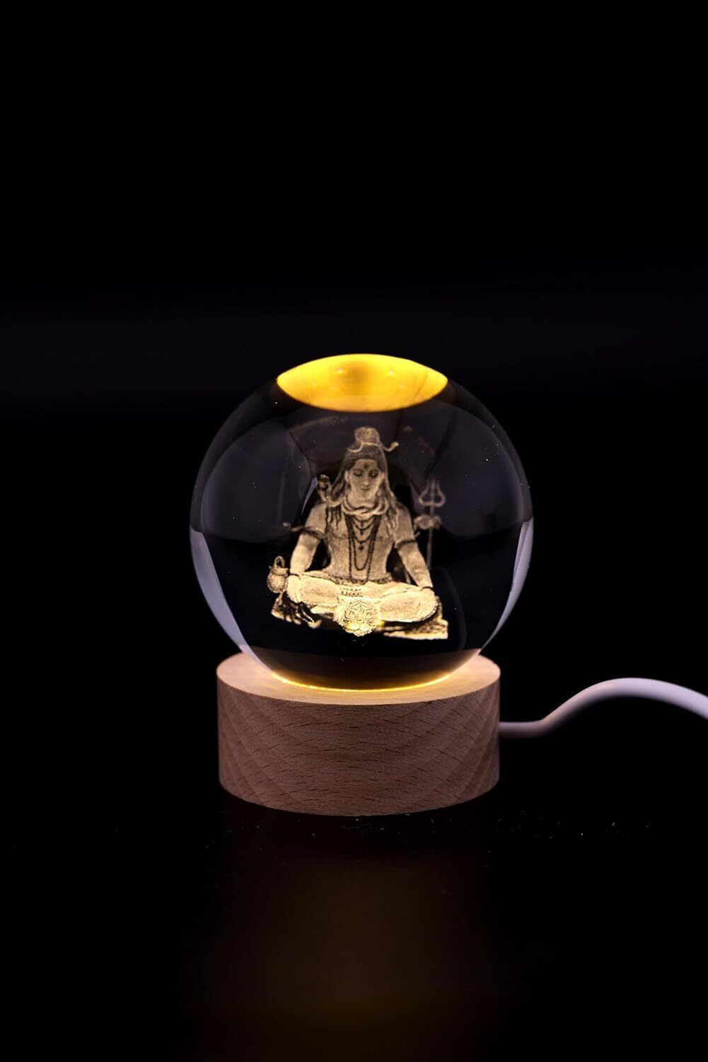 Lord Shiva Crystal Glass Ball Light 3D Nightlight Night Lamp-image-5