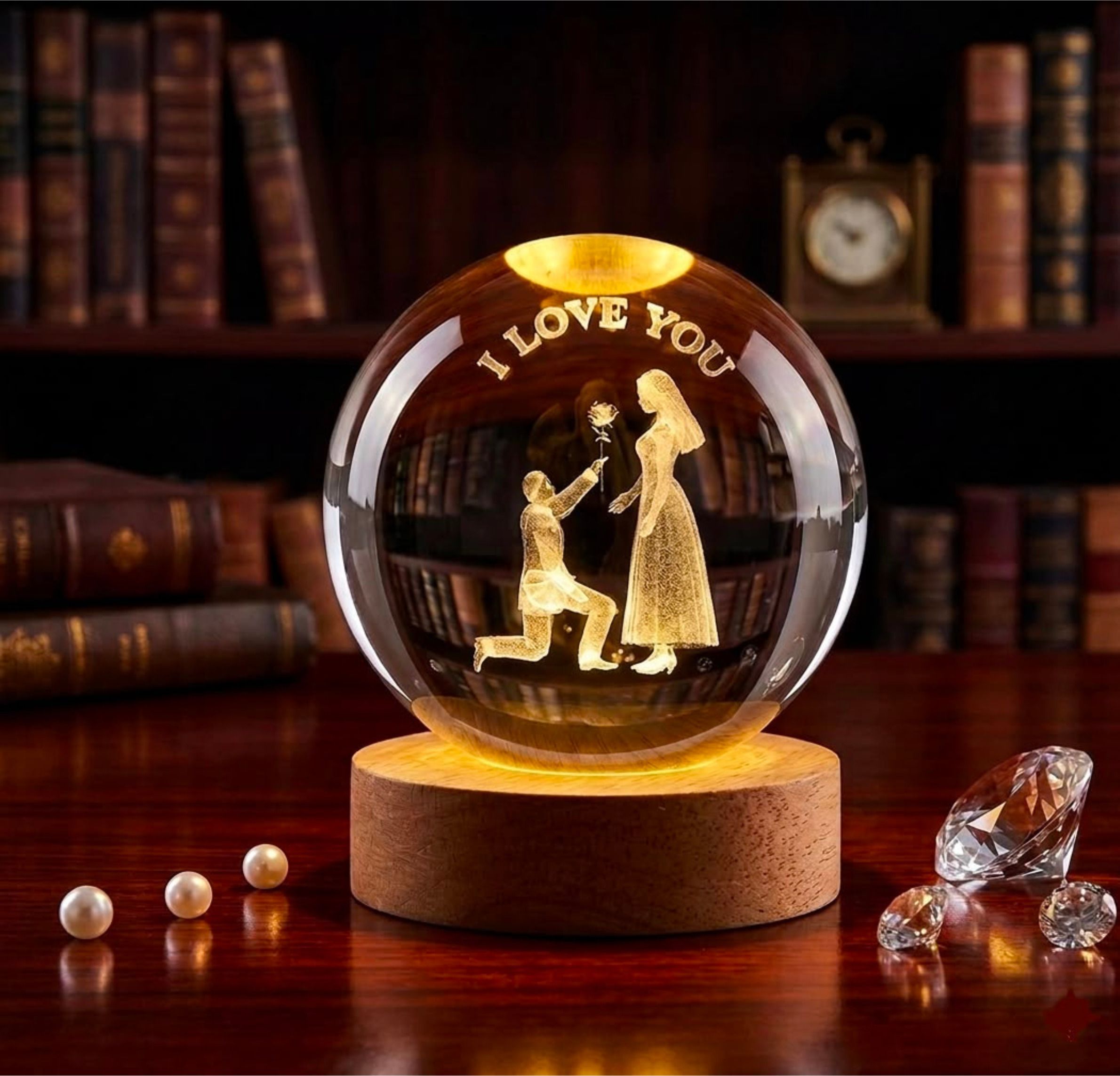 Romantic, I Love You Crystal Ball Lamp | Love Theme Night Lamp-image-10