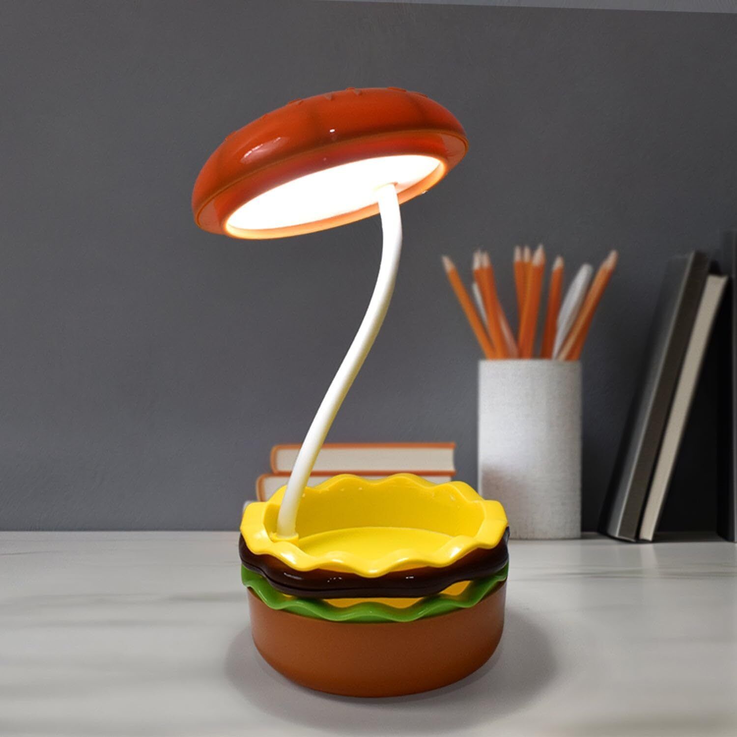 krishnaya Cute Burger Shape LED Night Lamp for Kids Room & Bedside Use Study Lamp-picture-7