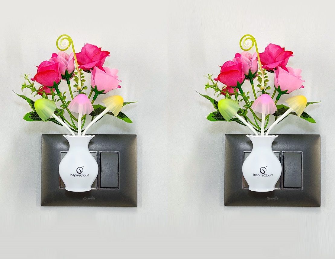 auto ON/Off Sensor plugin with Multicolor Light Illuminate Pack of 2 Night Lamp-image-31