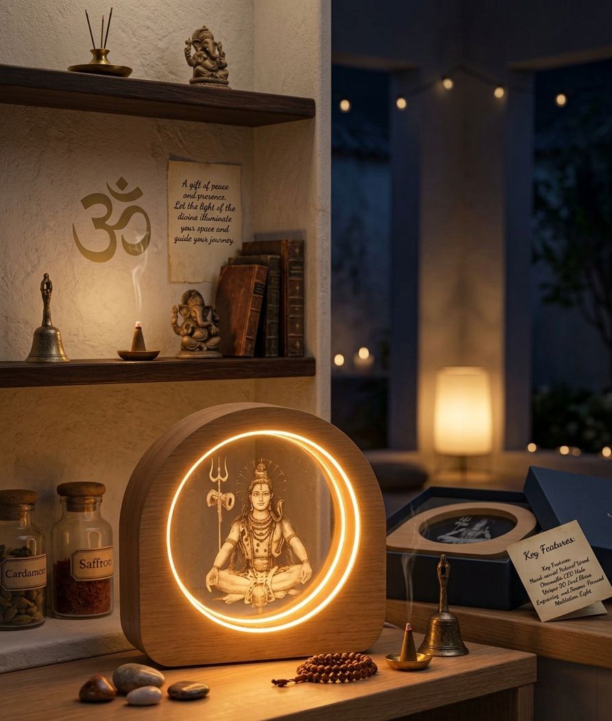 Shiva Wooden Night Lamp Home Decor Gifting Decorative Table Lamp Night Lamp-image-35