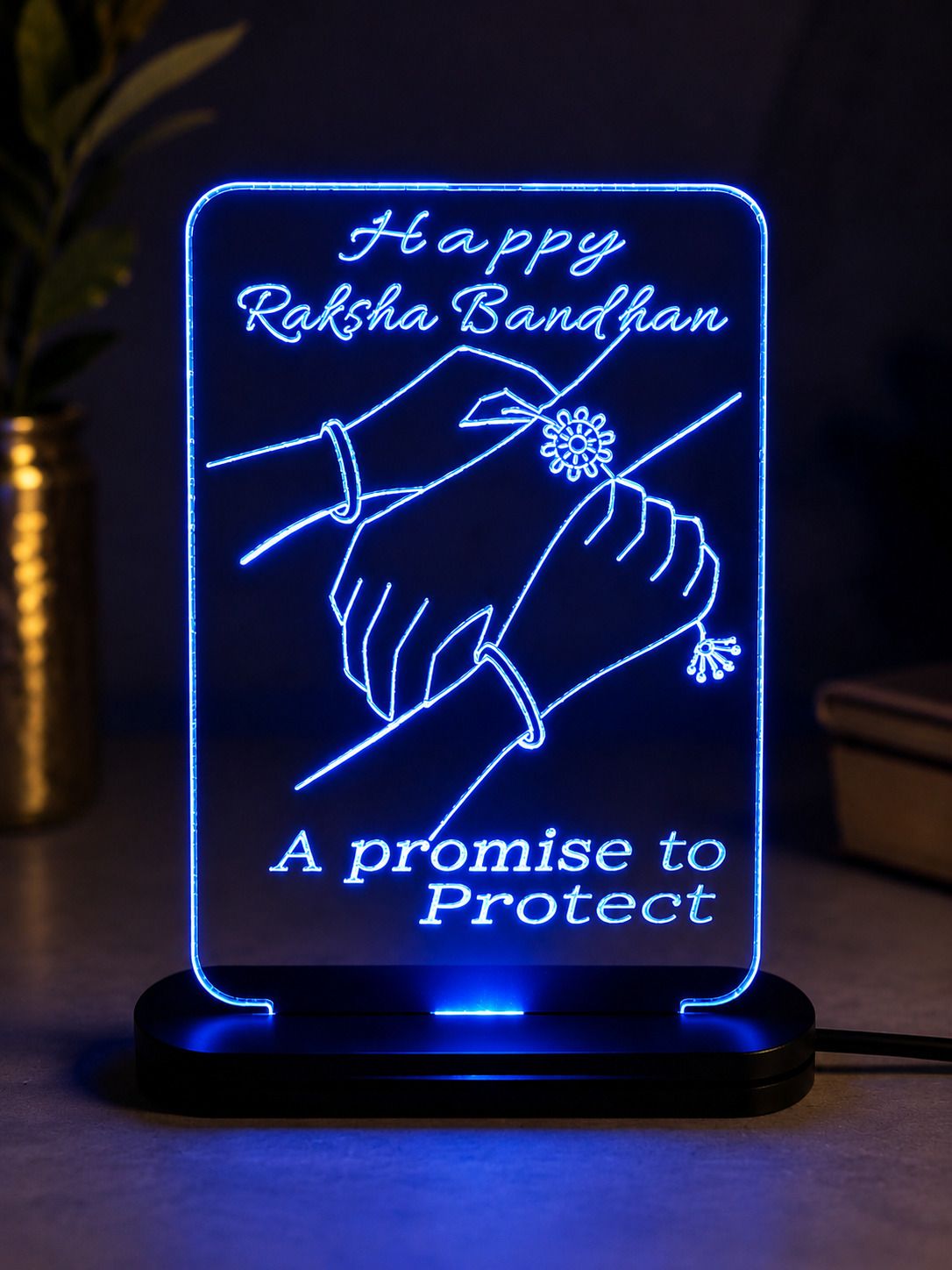 oliviya Happy Raksha Bandhan 3D Acrylic LED Night Lamp Rakhi Gift for Brother Sister Night Lamp-picture-28