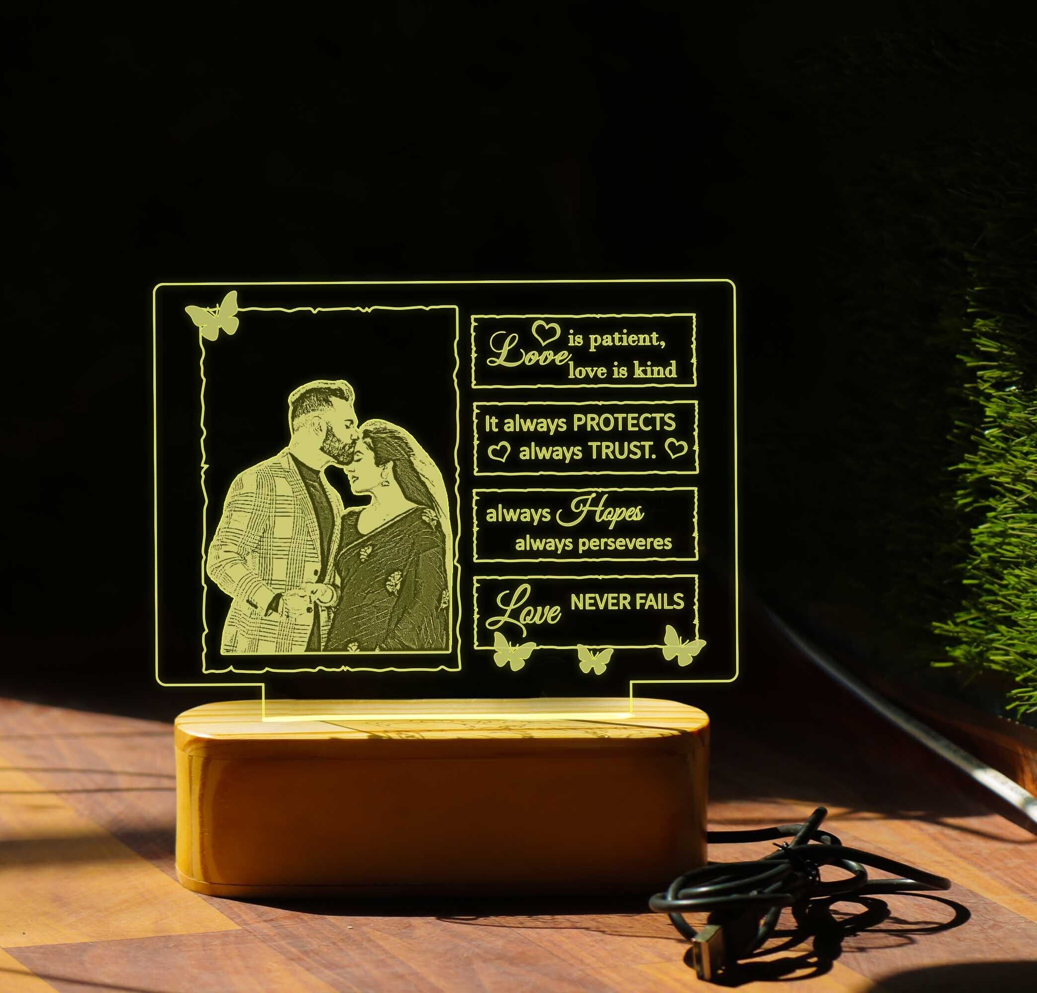 viyapaari Led Photo Frame for Happy Birthday Anniversary Wedding Gift Wife & Husband Night Table Lamp-picture-20