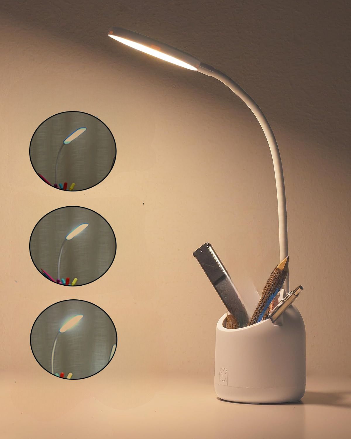 dwiza enterprise 3 Colour Mode Rechargeable, Flexible Gooseneck LED Study/Desk Table Lamp-picture-11