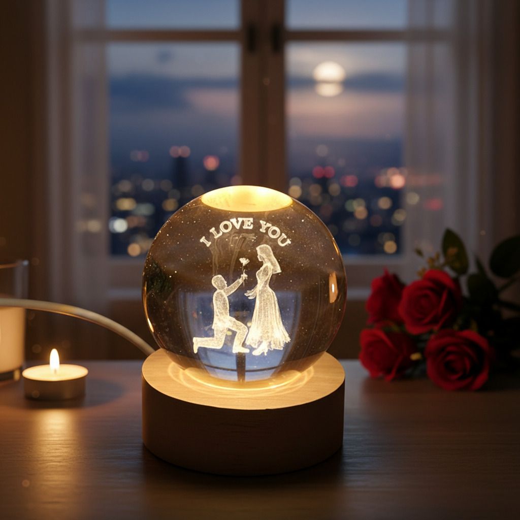 3D Romantic Couple LED Decorative Night Light | I Love You Theme Night Lamp-image-40