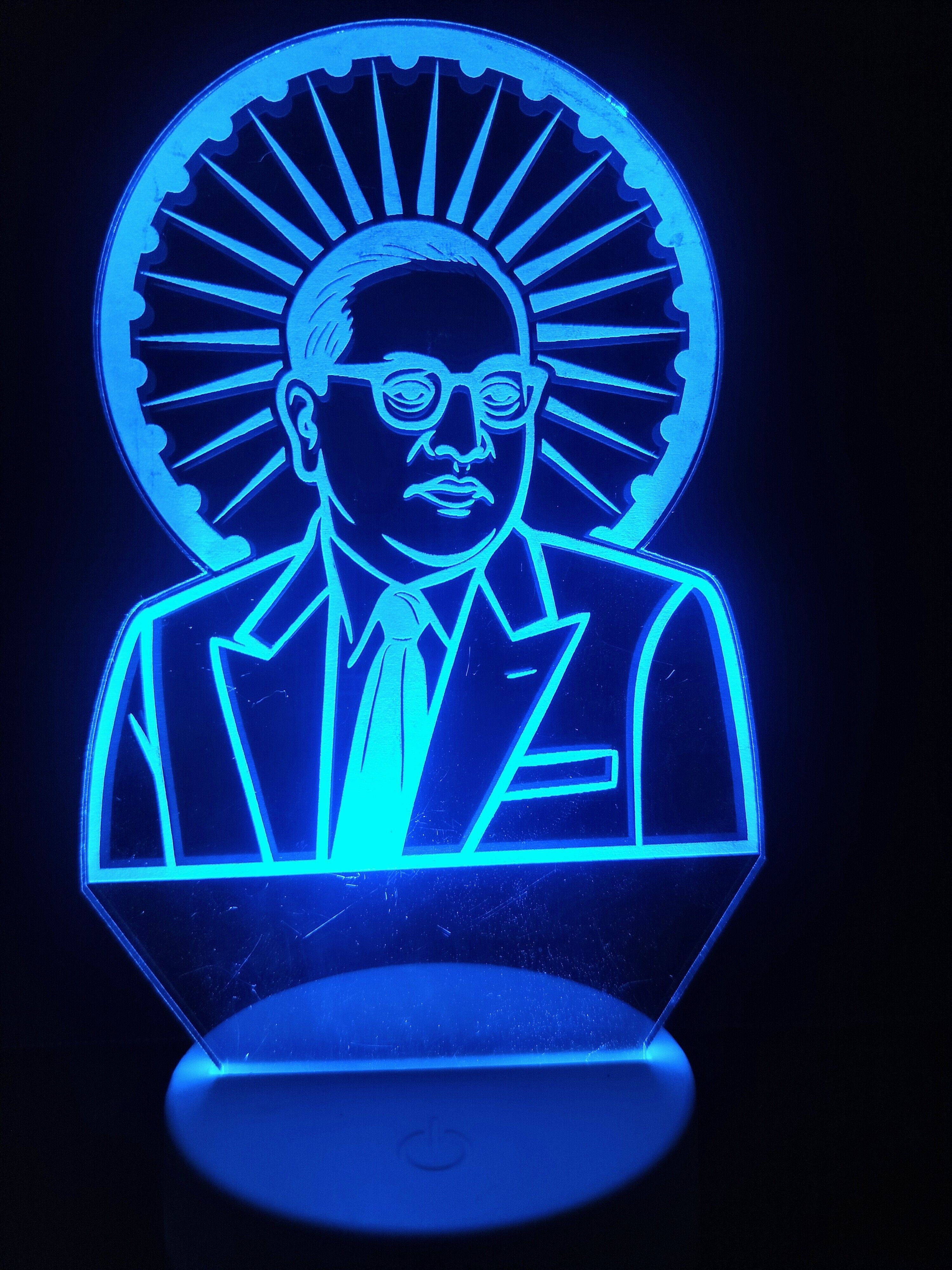 glow x art Dr Babasaheb Ambedkar 3D Illusion LED Lamp Study Lamp-picture-24