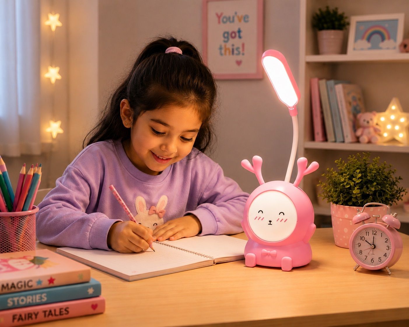 imnishnay USB Rechargeable Cute Deer Reading Light Table Lamp-picture-33