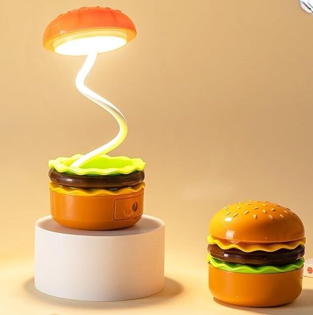 gn wonders Burger-Shaped Desk Lamp for Kids & Adults - Table Light Table Lamp-picture-12