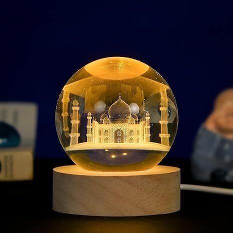 3D Crystal Ball LED Lamp with Wooden Base Night Lamp-image-47
