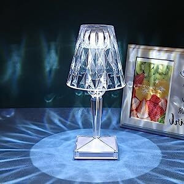 Crystal Diamond Table Lamp,3-Way Color Changing Lamp, Crystal Bedside Lamp Table Lamp-image-5