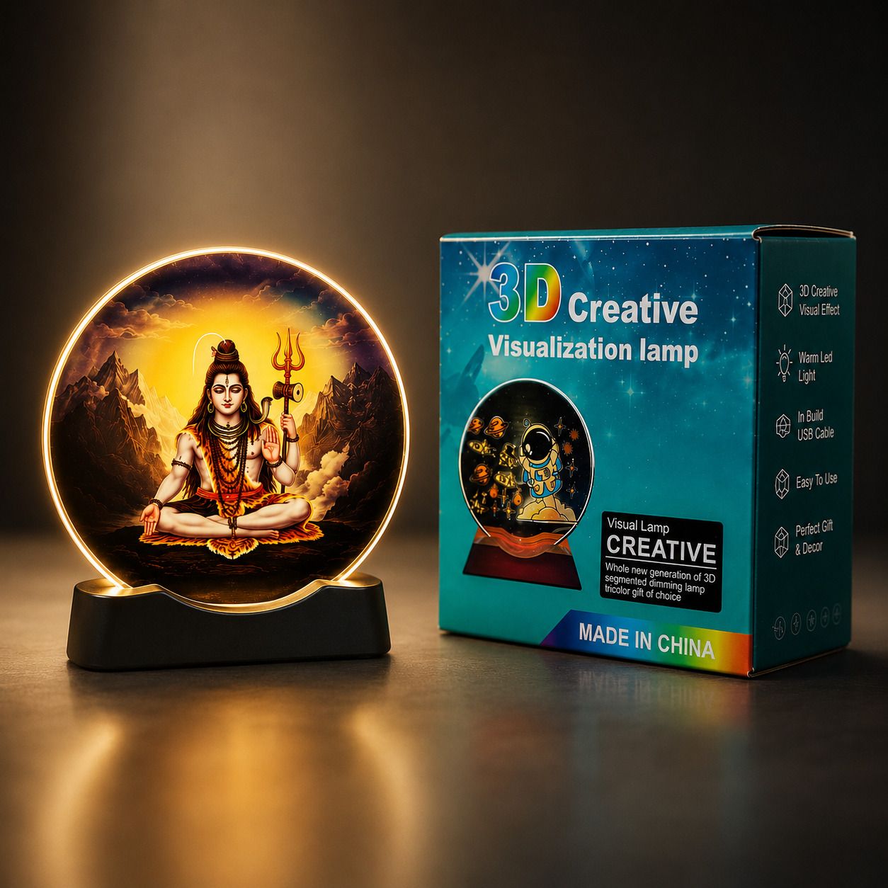 3D Creative Visualization Lamp with Plastic Base Home & Office Table Decor Table Lamp-image-1