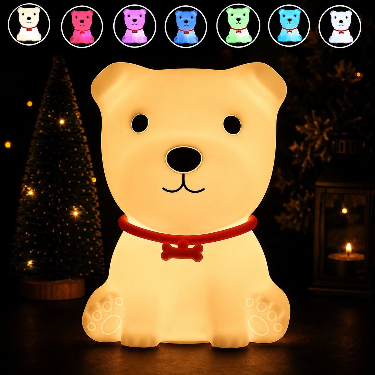 Color Changing Silicone Puppy Night Lamp-image-35