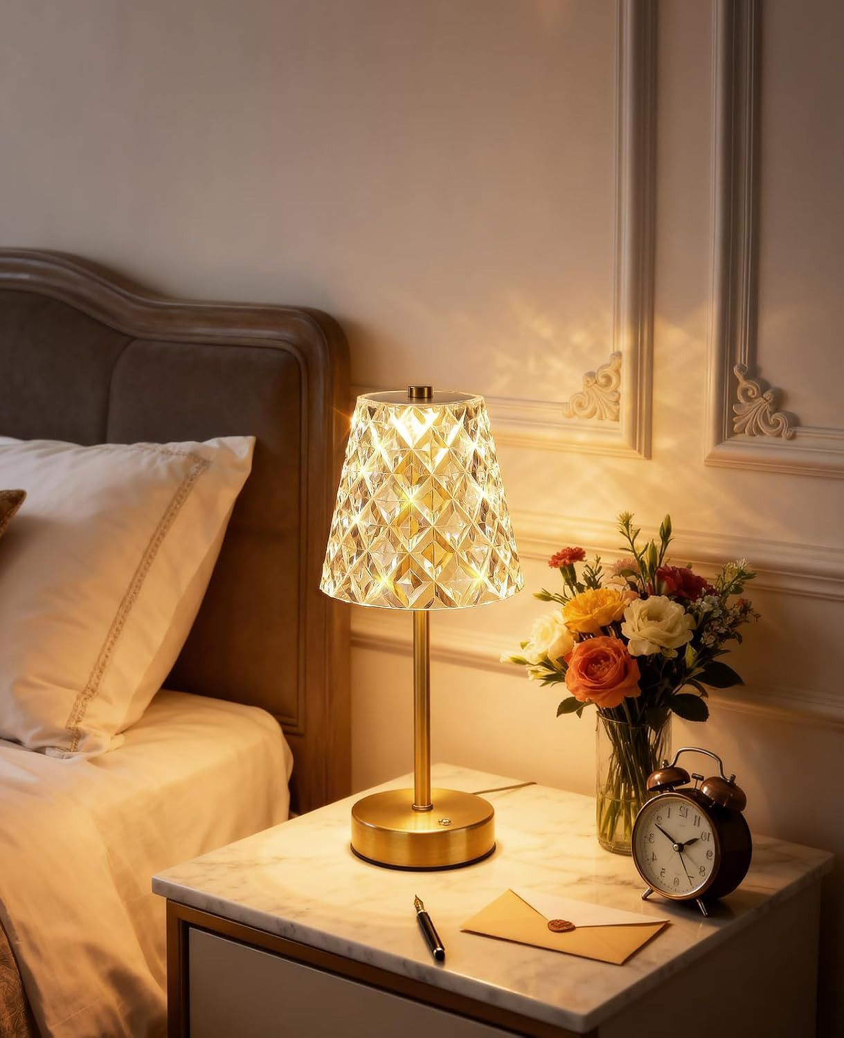Crystal Touch Table Lamp LED Bedside Lamp for Bedroom Living Room Home Decor Table Lamp-image-2